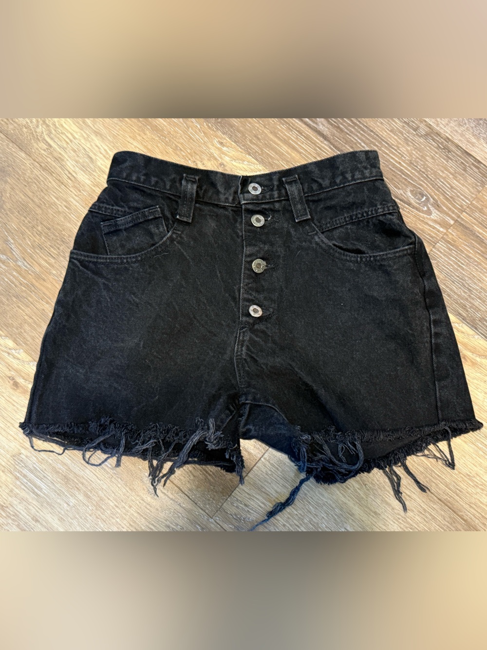 High-Rise LEE Black Denim Cutoff Shorts